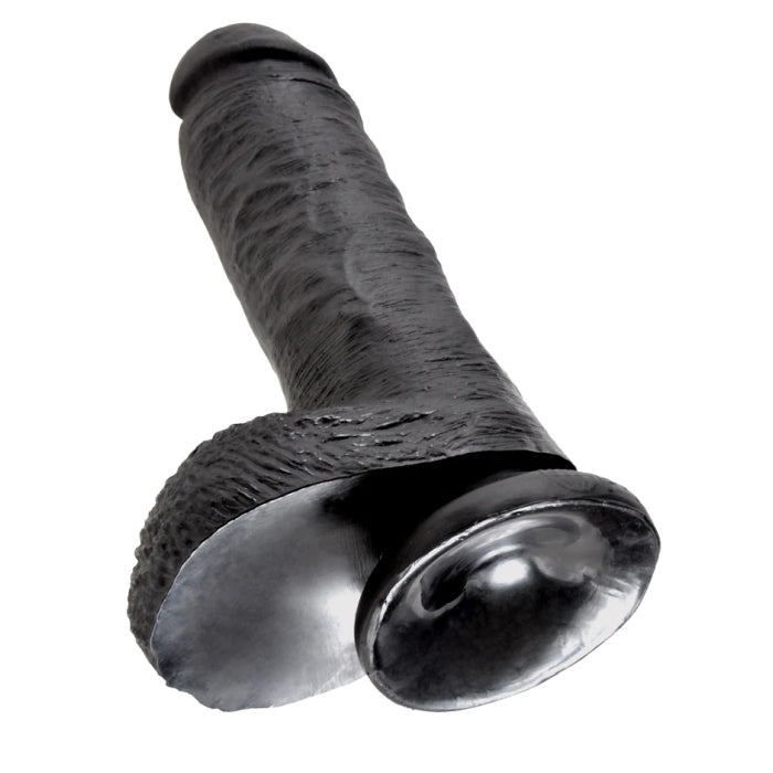 KING COCK 8" COCK W/ BALLS - BLACK