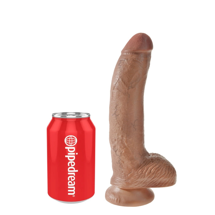 DILDO W/ BALLS 9" TAN KING COCK