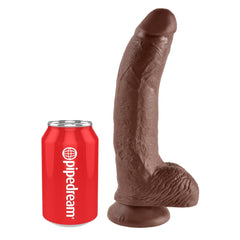 KING COCK 9" COCK WITH BALLS - BROWN