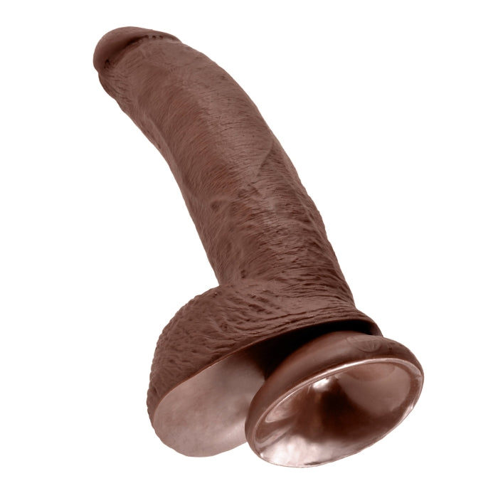 KING COCK 9" COCK WITH BALLS - BROWN