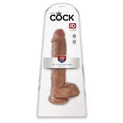 KING COCK 10" COCK WITH BALLS - TAN