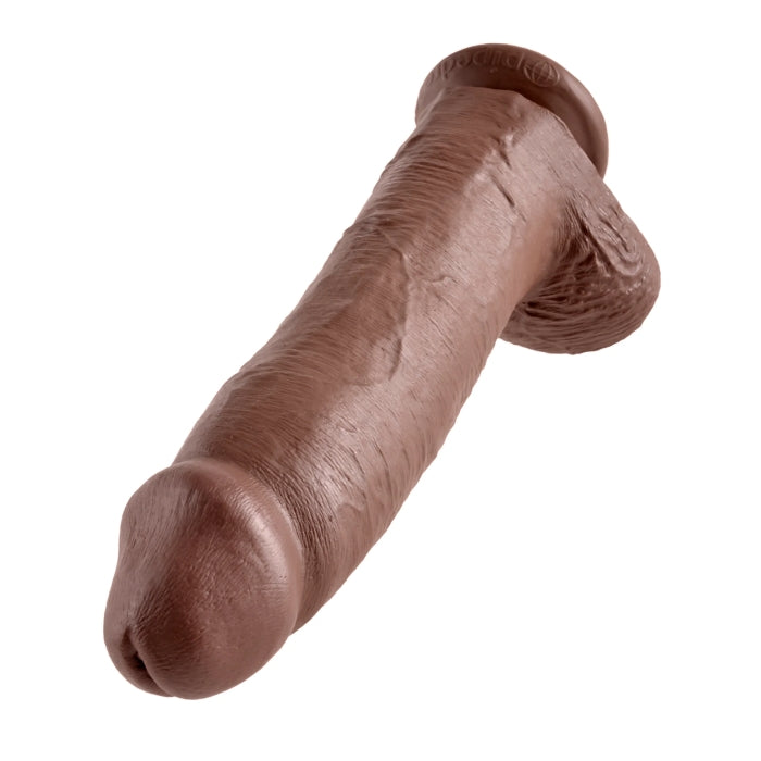 DILDO W/ BALLS 12" LIGHT KING COCK