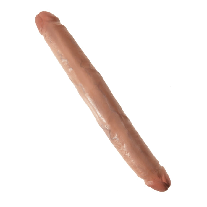 KING COCK 12" SLIM DOUBLE DILDO - TAN
