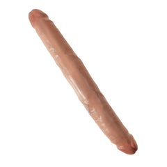 KING COCK 12" SLIM DOUBLE DILDO - TAN