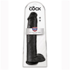 KING COCK 15IN COCK WITH BALLS - BLACK