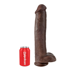 KING COCK 15" COCK WITH BALLS - BROWN