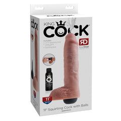 SQUIRTING DILDO W/ BALLS 11" LIGHT KING COCK