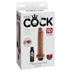 SQUIRTING DILDO 7" TAN KING COCK