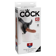 KING COCK STRAP-ON HARNESS WITH 6" COCK - TAN