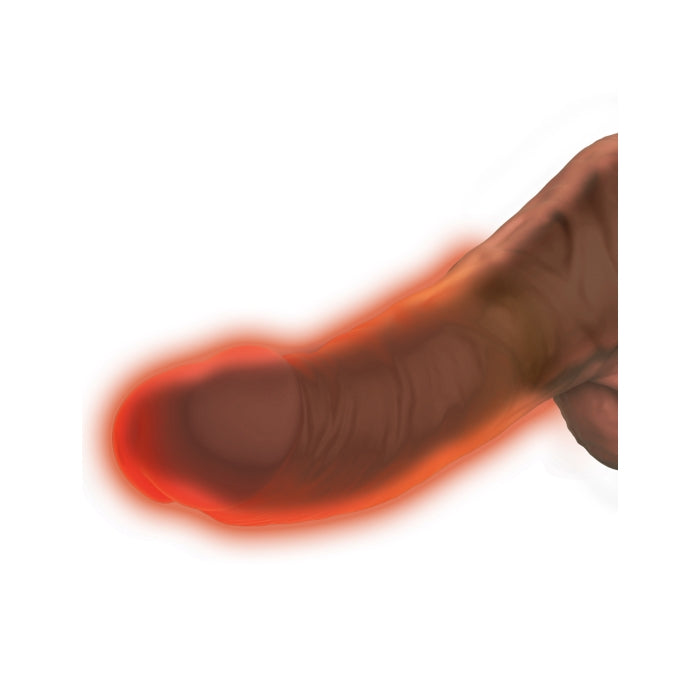 KCP 7.5" THRUSTING COCK WITH BALLS - BROWN