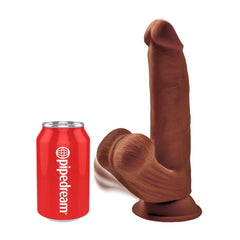 KCP 8" TRIPLE DENSITY COCK WITH SWINGING BALLS - BROWN