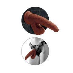 KCP 8" TRIPLE DENSITY COCK WITH SWINGING BALLS - BROWN