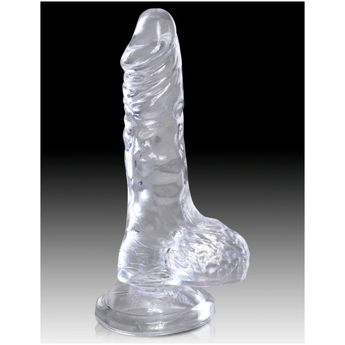 KING COCK CLEAR 4" W/ BALLS - CLEAR