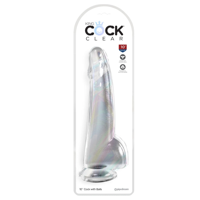 KING COCK CLEAR 10" W/ BALLS - CLEAR