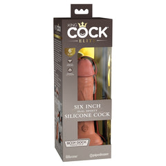 KING COCK ELITE 6" SILICONE DUAL DENSITY COCK - TAN