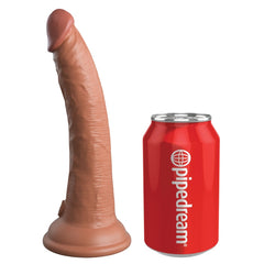 KING COCK ELITE 7" SILICONE DUAL DENSITY COCK - TAN