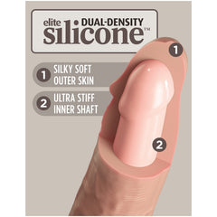 KING COCK ELITE 8" SILICONE DUAL DENSITY COCK - LIGHT