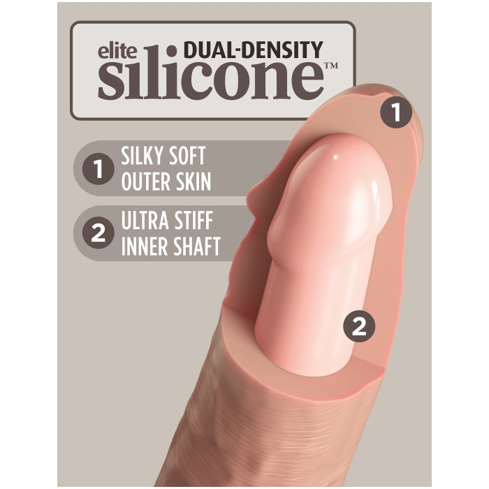 KING COCK ELITE 11" SILICONE DUAL DENSITY COCK - LIGHT
