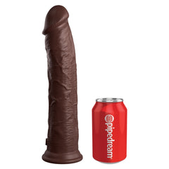 KING COCK ELITE 11" SILICONE DUAL DENSITY COCK - BROWN