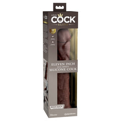 KING COCK ELITE 11" SILICONE DUAL DENSITY COCK - BROWN