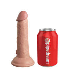 KING COCK ELITE 6" VIBE SILICONE DUAL DENSITY COCK - LIGHT