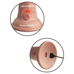 KING COCK ELITE 6" VIBE SILICONE DUAL DENSITY COCK - LIGHT