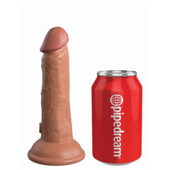 KING COCK ELITE 6" VIBE SILICONE DUAL DENSITY COCK - TAN