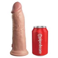 KING COCK ELITE 8" VIBE SILICONE DUAL DENSITY COCK - LIGHT