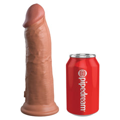 KING COCK ELITE 8" VIBE SILICONE DUAL DENSITY COCK - TAN