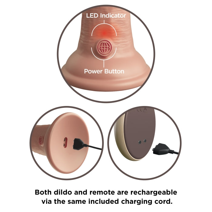 KING COCK ELITE 9" VIBE SIL DUAL DENSITY COCK W/REMOTE - LIGHT