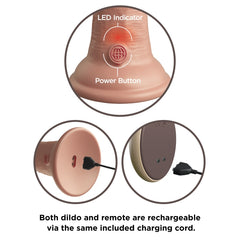 KING COCK ELITE 9" VIBE SIL DUAL DENSITY COCK W/REMOTE - LIGHT
