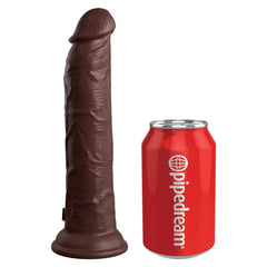 KING COCK ELITE 9" VIBE SILICONE DUAL DENSITY COCK - BROWN
