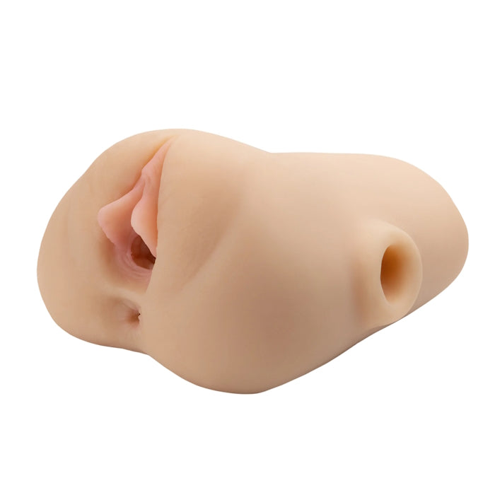 DOUBLE POUNDER VIBRATING SQUEEZE STROKER 7.75"  - LIGHT