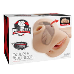 DOUBLE POUNDER VIBRATING SQUEEZE STROKER 7.75"  - LIGHT