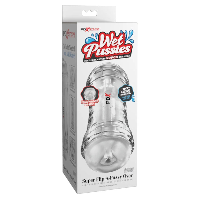 PDX EXTREME WET PUSSIES SUPER FLIP-A-PUSSY OVER SELF-LUBRICATING DUAL-ENDED STROKER