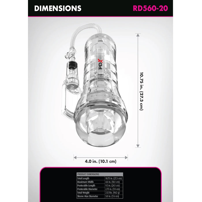VIEWTUBE VAC PUMP SEE-THRU EZ-GRIP PUMP STROKER XXL - CLEAR