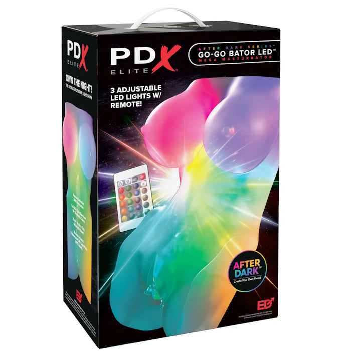 PDX ELITE GO-GO BATOR LED MEGA MASTURBATOR - FROSTED