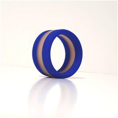 STRIPES PREMIUM BANDED SILICONE RING - BLUE LAGOON