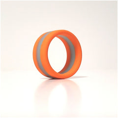 STRIPES PREMIUM BANDED SILICONE RING - ORANGE MIMOSA