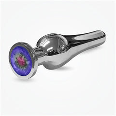 BUTT PLUG TALL STEEL 5" THE RELUXER W/ SHIMMER JEWELS