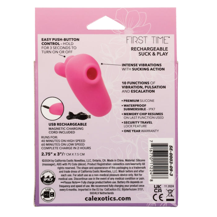 FIRST TIME RECHARGEABLE SUCK & PLAY - PINK