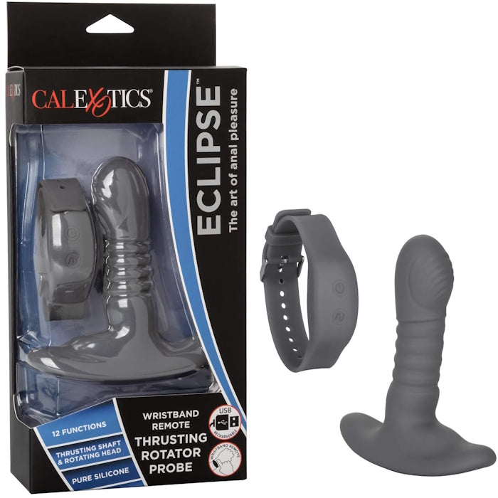 ANAL PROBE BLK ECLIPSE WRISTBAND REMOTE THRUSTING ROTA