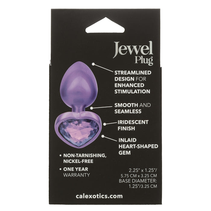 JEWEL SMALL AMETHYST HEART PLUG - PURPLE