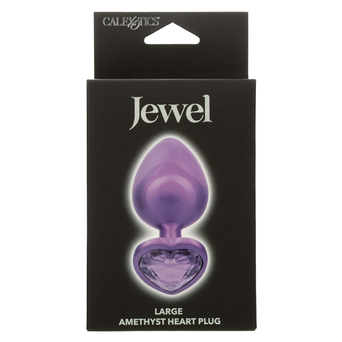 JEWEL LARGE AMETHYST HEART PLUG - PURPLE