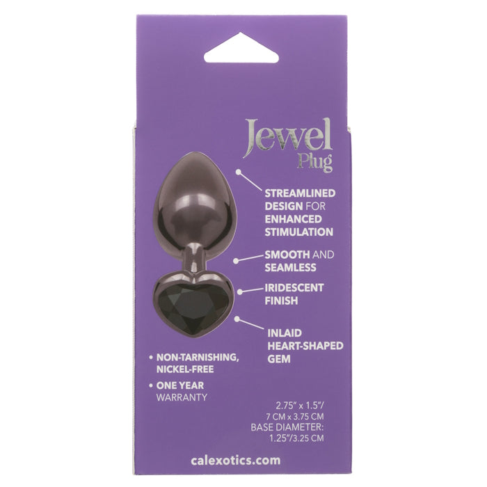 JEWEL LARGE BLACK DIAMOND HEART PLUG - BLACK