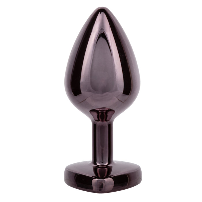 JEWEL LARGE BLACK DIAMOND HEART PLUG - BLACK