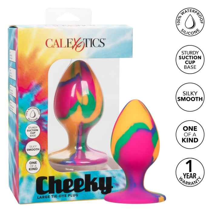 CHEEKY LARGE BUTT PLUG - TIE-DYE
