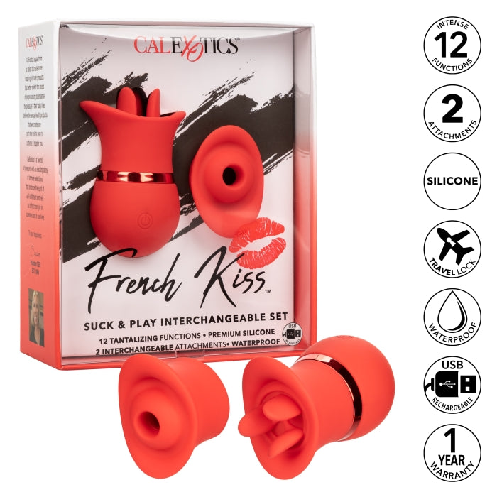 FRENCH KISS SUCK & PLAY 12X INTERCHANGEABLE SET - RED