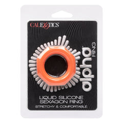 ALPHA LIQUID SILICONE SEXAGON RING - ORANGE