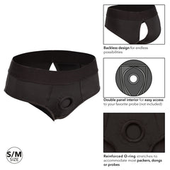 HER ROYAL HARNESS BACKLESS BRIEF S/M - BLACK
